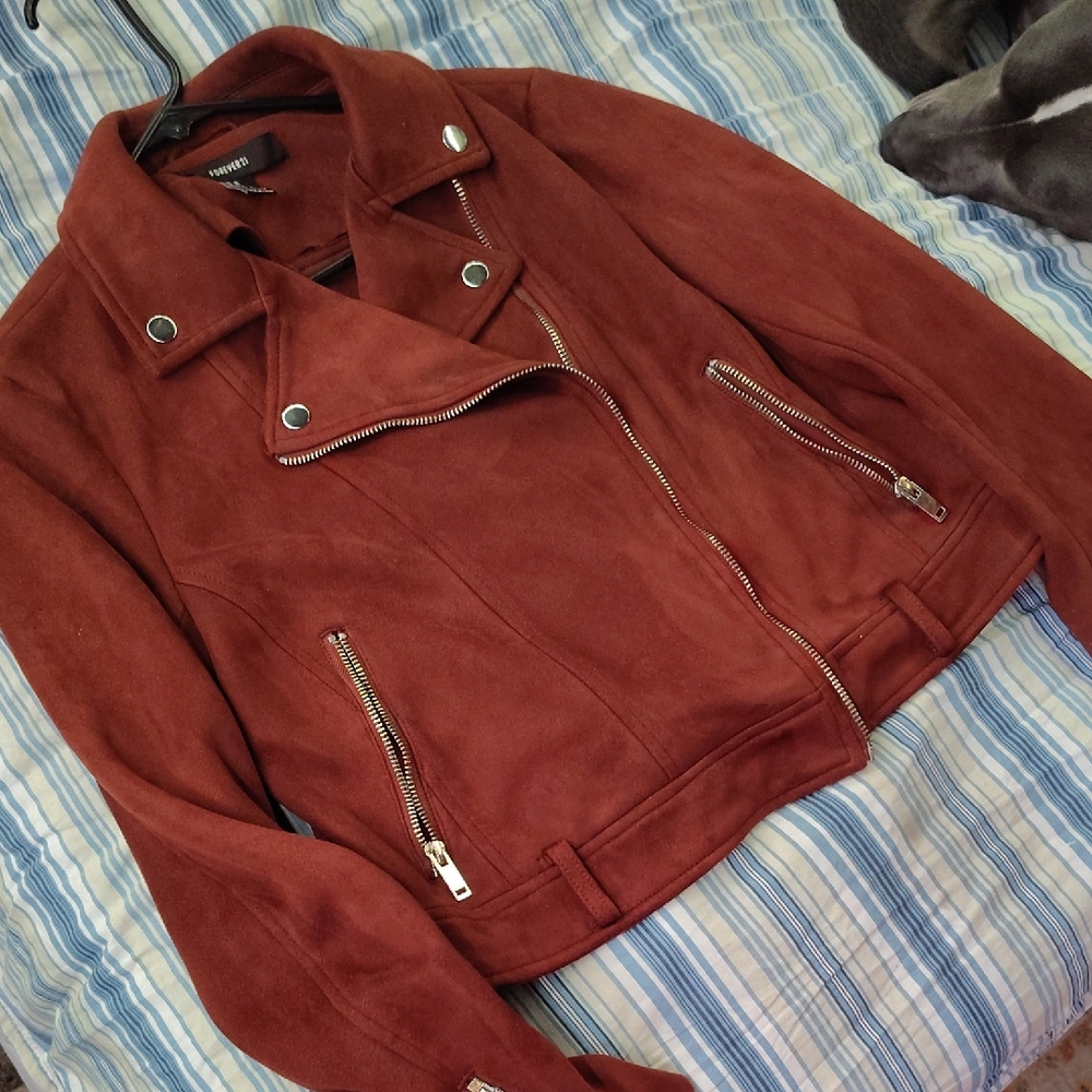 Forever 21 Rust Jacket with Silver Accents